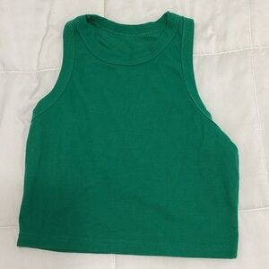 Green Sleeveless Crop Top